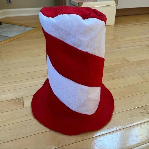 Dr. Seuss Tall Red White Striped Cat In The Hat Top Hat - Picture 1 of 7